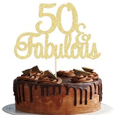 Gyufise 1Pcs 50 & Fabulous Cake Toppers 50 Birthday Anniversary Cake Toppers ... picture