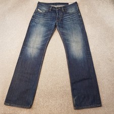 Diesel Mens Jeans 32x32 Blue Larkee 0073N Straight Indigo Wash Denim Button Fly picture