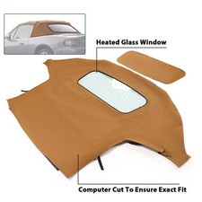 New Heated Glass Window & Soft Top For Mazda Miata 1990-2005 Convertible Tan picture