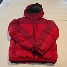 Marmot Men's Red 650 Fill Goose Down Hooded Full Zip Puffer Jacket Size M picture