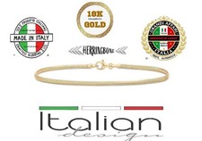 Italian 18k Spina di Pesce Bracelet Serpente Herringbone GP 2mm 8.0in Cupola New picture