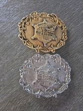 1978 1979 Vintage Virginia City Grand Prix Motorcycle Race Belt Buckle Lot Of 2 picture