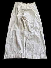 VTG WW2 40s White Cotton Whipcord Wide Leg Workwear Pants Mens 30X25 Military picture