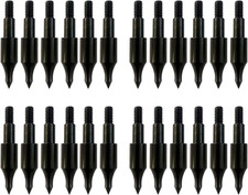 24 Pcs 100 Grain Steel Archery Arrow Field Points Screw In Tips For Bows Crossbo picture