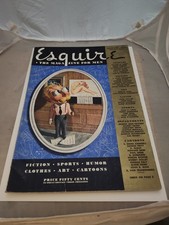 1940 JAN ESQUIRE MAGAZINE GEORGE PETTY ILLUSTRATION COVER AND ADS VG picture