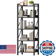 HOOBRO 5-Tier Industrial Bookcase, Book Shelf Storage Organizer, Tall Metal picture