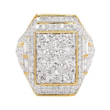 3.25 CARAT LAB GROWN DIAMONDS STERLING SILVER GOLD PLATED ENGAGEMENT WEDDING RIN picture