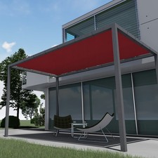 Red 16-24ft Waterproof Sun Shade Sail Straight Edge Canopy Awning Patio Garden picture