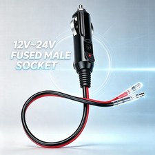 Replacement 12V Cigarette Lighter Male Plug, Anti-Slip Spring, 15A Fuse picture