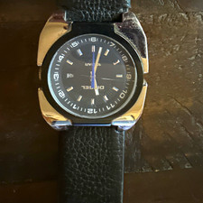 Diesel Only The Brave Men’s Quartz Analog 43mm Black Dial Leather Strap Date picture