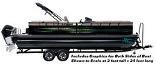 Abstract Green White Black 3D Glass Wrap Kit Decal Fishing Boat Vinyl Pontoon US picture