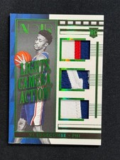 VJ Edgecombe RC 2025-26 Panini Noir Lights Camera Action Triple Relic Emerald /5 picture