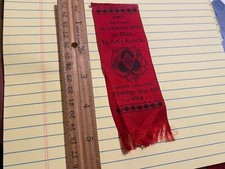 1912 GAR SUMMER REUNION RIBBON - 1ST MASSACHUSETTS HEAVY ARTILLERY SALEM WILLOWS picture