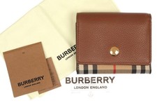 NEW BURBERRY HIPFOLD ARCHIVE BEIGE LEATHER WALLET picture