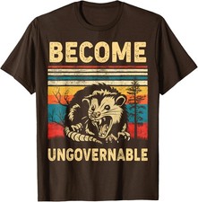 Ungovernable Become Angry Opossum Funny Meme Funny Unisex T-Shirt picture