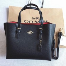 NWT Coach C4084 Mollie Tote 25 Black 2Way Shoulder Handbag Outlet  picture