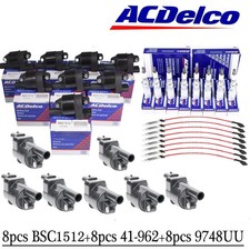 Genuine UF414 8x Ignition Coils+Spark Plugs+Wire For GMC Chevy SilveradoTahoe$. picture