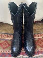 Tecovas Men's The Wyatt Black & Forest Green  Ostrich Boots picture