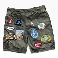 Billionaire Boys Club Ice Cream Shorts All Over Patch Camo Green Patch Size 32 picture