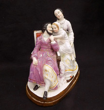 Superb 19th Century French Hand Painted Porcelain Figural Topped Inkwell picture