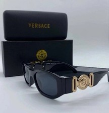 Versace Medusa Biggie Oval Sunglasses Black/Gold Frame Unisex *GREAT CONDITION* picture