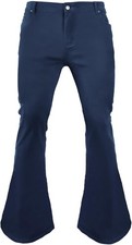 70s Vintage Bell Bottom Jeans for Men Retro Flared Disco Pants Stretchy Cotton picture