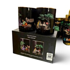 Williams Sonoma x Sheila Bridges Harlem Toile Dbl Old Fashioned Glasses NIB picture