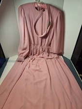 Vintage Handmade Evening Gown Size S/m Pink Chiffon Belted Cami Maxi picture
