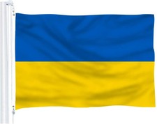 3x5Ft Ukraine Flag Plain Premium Quality Ukrainian House Banner Grommets 100D US picture