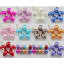 Wholesale 50Pcs /Lot Pearl Color Mix Acrylic Beads Fit Charm Bracelet ZH14 picture