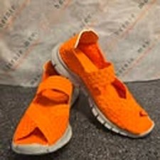 Bernie Mev Orange Woven Mary Jane Flats Size EU 36 / US 4.5 -5 picture