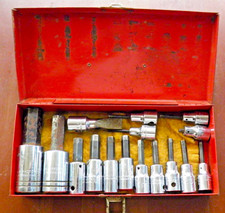 Vintage Proto Professional 15-Piece SAE Hex (Allen) Bit Socket Set W Metal Box picture