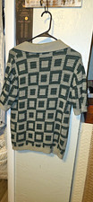 MASSIVE LUXURY Men's M Knit Button-Front Collared Geometric Cardigan Sweater picture