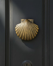 Antique Brass Seashell Door Knocker | Coastal Beach House Decor picture