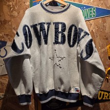 VTG Dallas Cowboys Huge Spellout Sweatshirt Grey Star picture