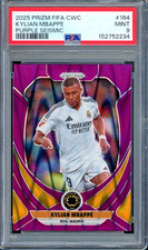 2025 Panini Prizm FIFA Club World Cup Kylian Mbappe /99 Purple Seismic 164 PSA 9 picture