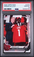 Jeremiyah Love 2026 Topps Now NFL Draft Rookie RC #JLOV PSA 10 (GEM MT) Low Pop picture
