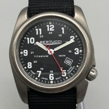 Bertucci A-2T DX3 Men Watch 40mm Black Dial Silver Tone Titanium Date 100M A2204 picture