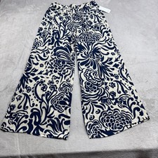 Karen Kane Wide-Leg Pants Womens L Citrus Splash Floral Boho Coastal Chic Summer picture