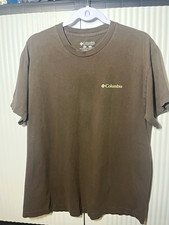 Columbia Men's L Regular Brown Double-Sided Graphic Logo Cotton Crew Tee picture