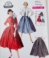 Simplicity S9882 Vintage 1950s Full Skirt & Jacket Reprint Sewing Pattern FF picture