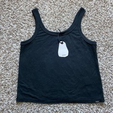 Prana Cozy Up Scoop Tank Women's S Black Standard Fit Soft Hemp TENCEL Blend picture