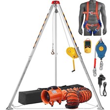 VEVOR Confined Space Tripod Kit Rescue Tripod 2600lbs w/Blower,Gas Detectorforar picture