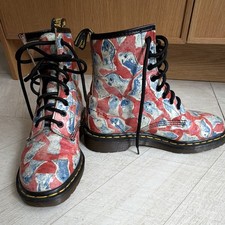 Doc Dr. Martens red and blue fish exclusive pattern picture