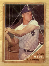Topps 1962 Topps Roger Maris #1 New York Yankees Baseball Card picture