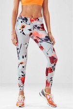 Fabletics Define Mid Rise Floral Powerhold Tight Leggings Women's Large Gym picture