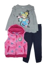 Disney Princess Toddler Girls' 3pc Cinderella Vest,Top & Legging Set Size 2T 4T picture