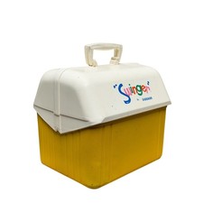 Poloron Swinger Cooler Vintage 1970s Plastic Yellow Cream Made in USA picture