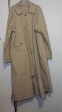 Vintage Tan Beige Long Coat Trench Coat Classic Button Front Outerwear picture