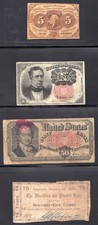 Us 1862-65 Civil War Provisionals, Fractional & Postage Currency, Four Different picture